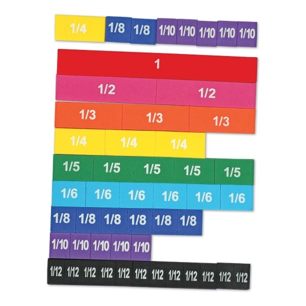 Fractions linéaires magnétiques : 51 pièces  aimantées en mousse
