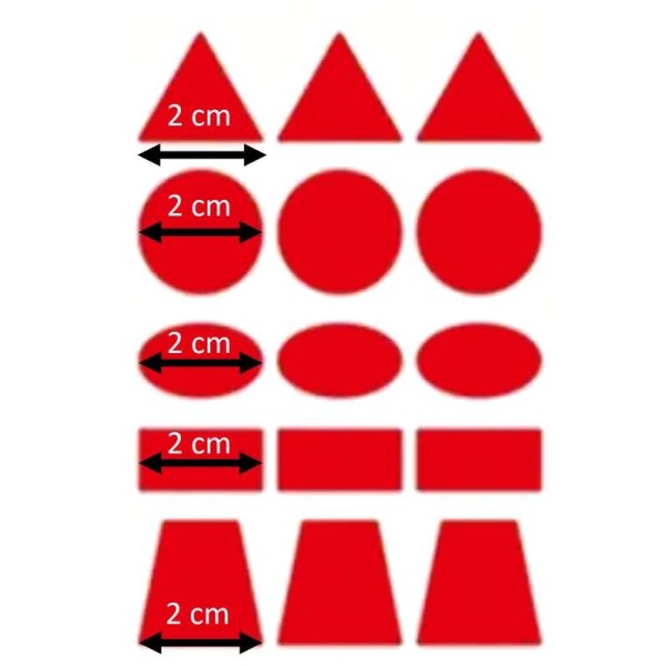 Gommettes de 10 formes géométriques différentes