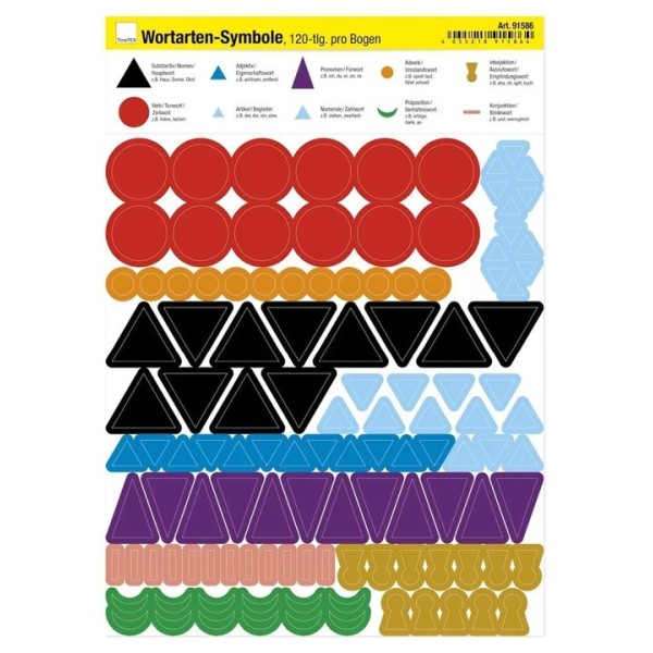 Symboles de grammaire Montessori en carton