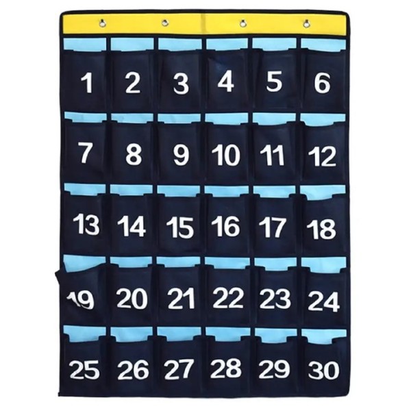 Panneau d'affichage (80 cm x 6 cm) avec 30 pochettes.