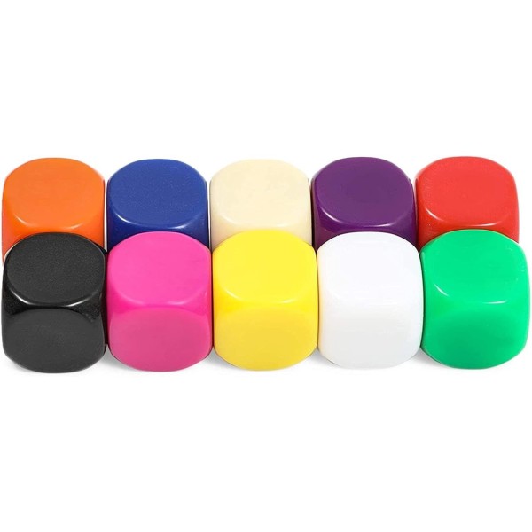 Lot de 2 dés colorés à 6 faces