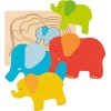 Puzzle 5  éléphants Goki : 5 éléphants de taille différentes