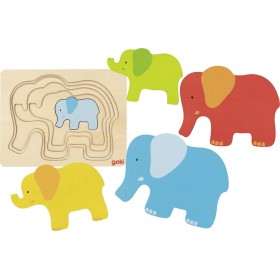 Puzzle 5  éléphants Goki : 5 éléphants de taille différentes
