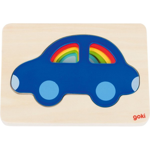 Puzzle 5 voitures Goki : 5 voitures de taille différentes